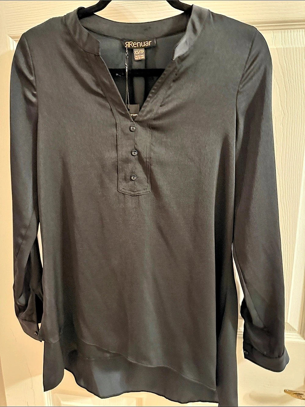 Renuar Airflow Tunic Black Blouse Size XS